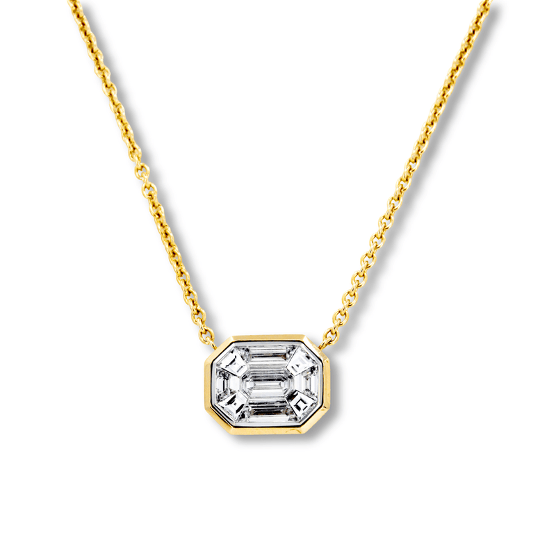 Norman Covan Diamond Baguette Necklace-Norman Covan Diamond Baguette Necklace - NCP6278