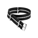Omega Nato Strap Polyamide Black & White Strap with Buckle-Omega Nato Strap Polyamide Black & White Strap with Buckle - 031CWZ010698