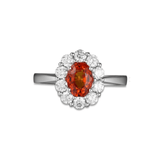 Orange Sapphire Diamond Ring-Orange Sapphire Diamond Ring - SRRTJ00064
