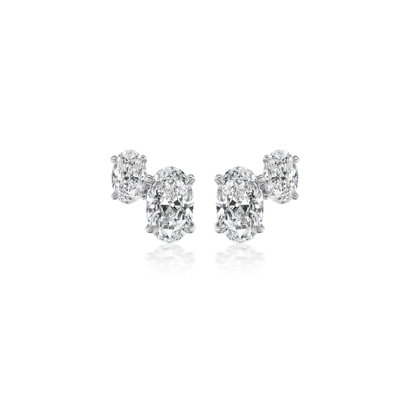 Oval-shaped Diamond Stud Earrings-Oval - shaped Diamond Stud Earrings - 66386