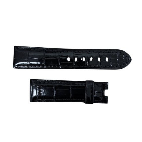 Panerai Glossy Black Alligator Strap 22/20mm-Panerai Glossy Black Alligator Strap 22/20mm - MX001394