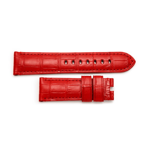 Panerai Red Tone on Tone Alligator Strap 22/20mm-Panerai Red Tone on Tone Alligator Strap 22/20mm - MX0081V4