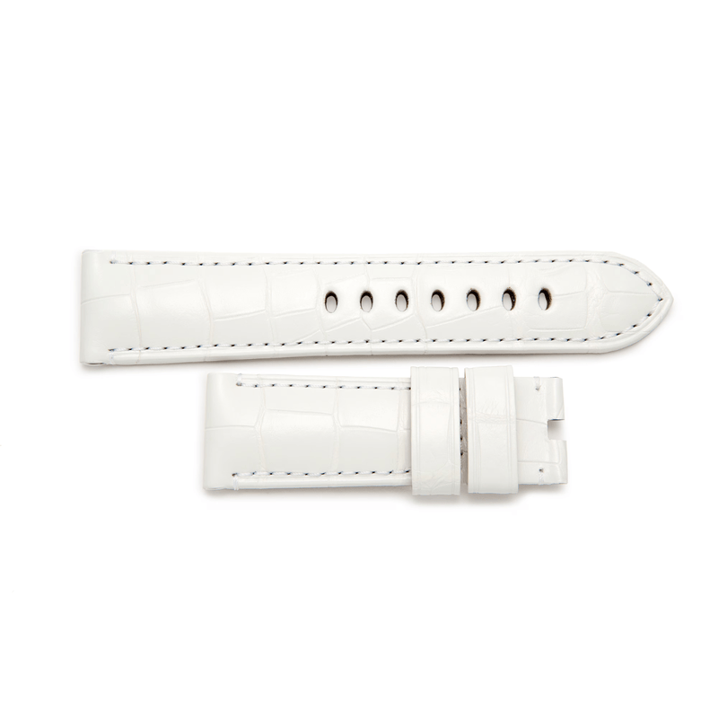 Panerai White Tone on Tone Alligator Strap 22/20mm-Panerai White Tone on Tone Alligator Strap 22/20mm - MX0090T9