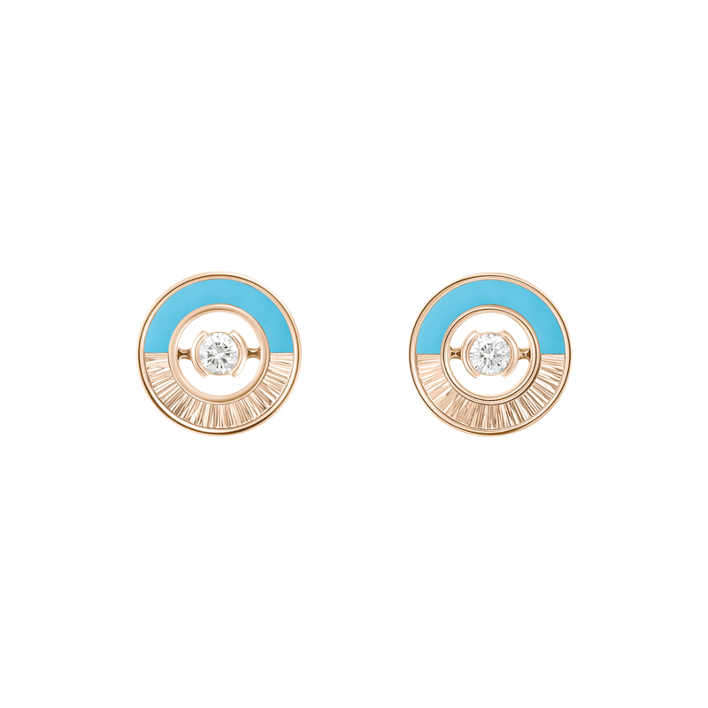 Piaget Possession Turquoise Diamond Earrings-Piaget Possession Turquoise Diamond Earrings