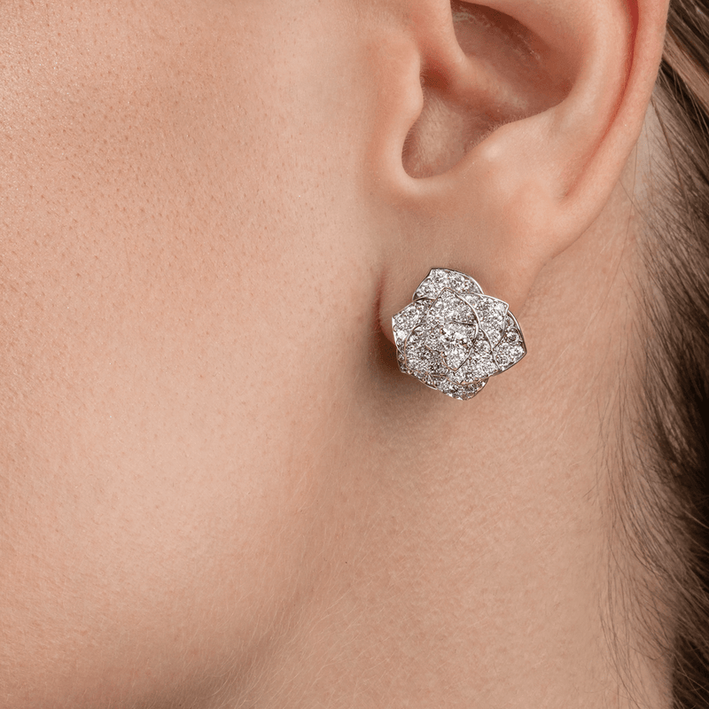 Piaget Rose Diamond Earrings-Piaget Rose Diamond Earrings G38U0072