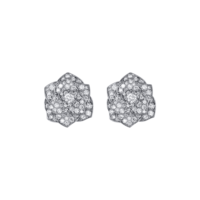 Piaget Rose Diamond Earrings-Piaget Rose Diamond Earrings G38U0072