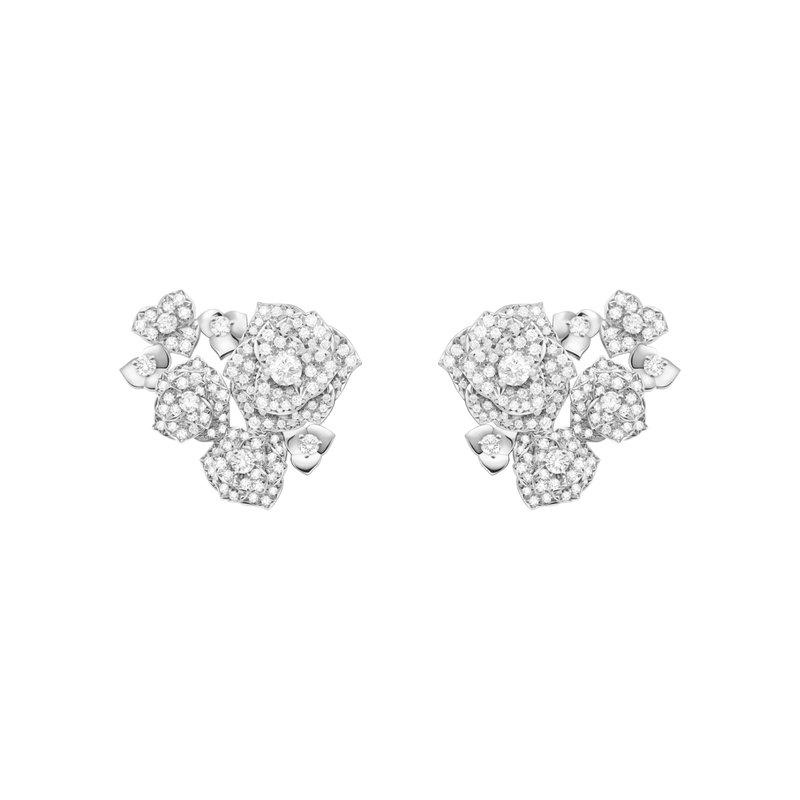 Piaget Rose Diamond Earrings-Piaget Rose Diamond Earrings G38U0090
