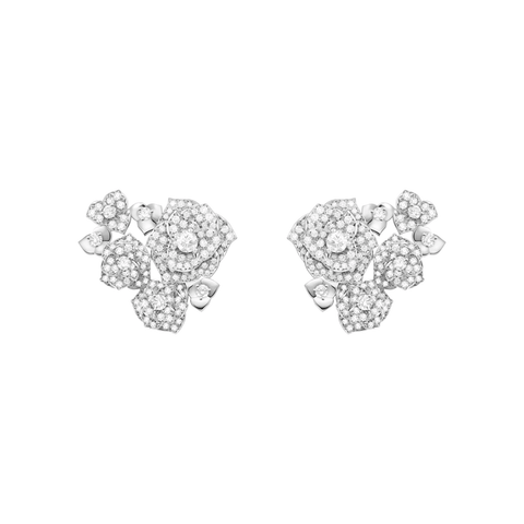 Piaget Rose Diamond Earrings-Piaget Rose Diamond Earrings G38U0090