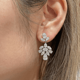 Platinum Dangling Diamond Earrings-Platinum Dangling Diamond Earrings - DEDEH00046