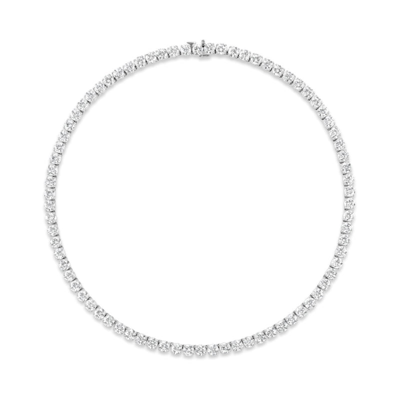Platinum Diamond Tennis Necklace-Platinum Diamond Tennis Necklace - T60502