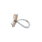 Platinum Rose Gold Butterfly Colored Diamond Ring-Platinum Rose Gold Butterfly Colored Diamond Ring - DRDEH00037