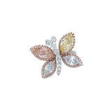 Platinum Rose Gold Butterfly Colored Diamond Ring-Platinum Rose Gold Butterfly Colored Diamond Ring - DRDEH00037