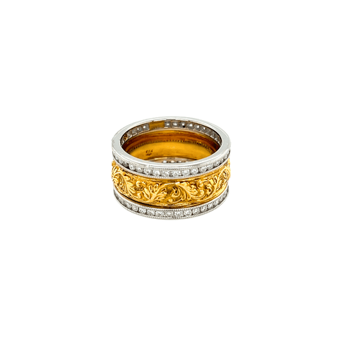 Platinum Yellow Gold Diamond Ring-Platinum Yellow Gold Diamond Ring - DRARM00037