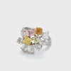 Platinum Rose Gold Colored Diamonds Cluster Ring DRDEH00055