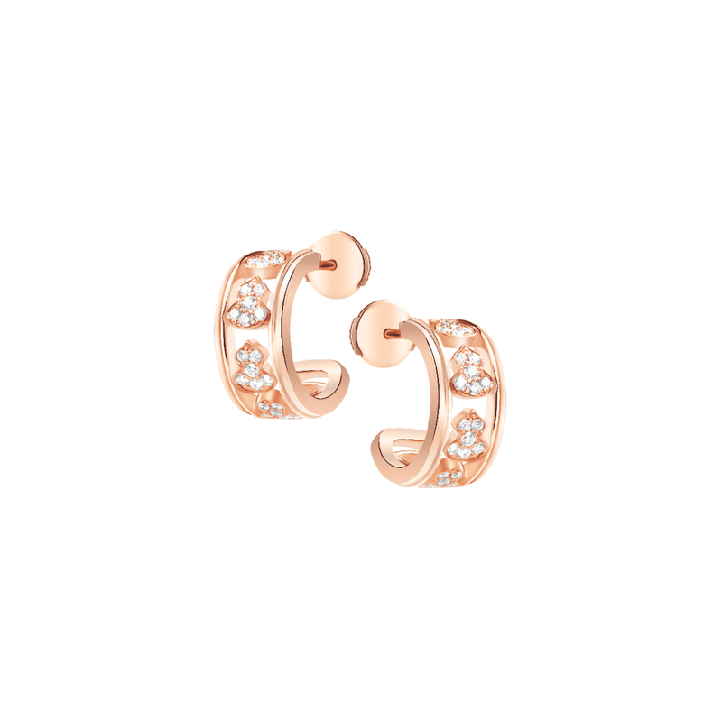 Qeelin Wulu Eternity Hoop Earrings-Qeelin Wulu Eternity Hoop Earrings - WUE50NARGDI