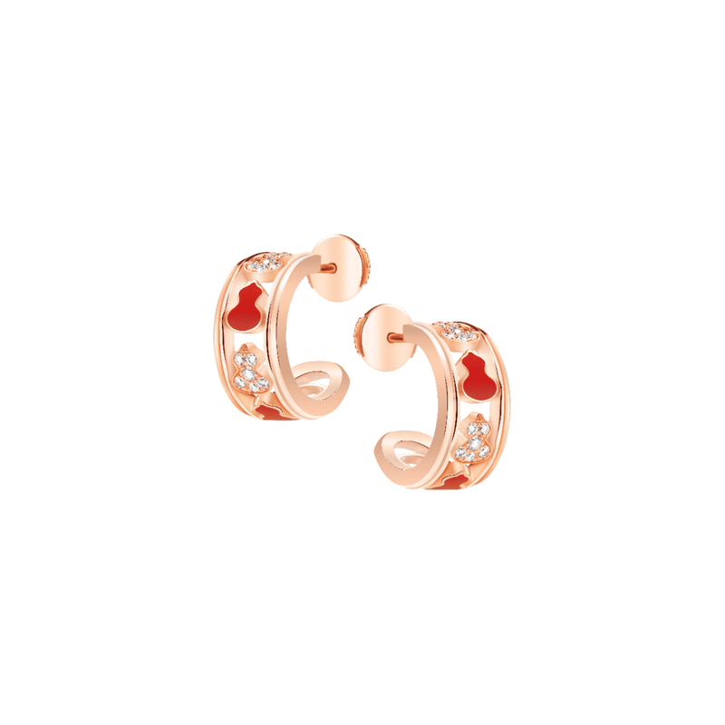 Qeelin Wulu Eternity Hoop Earrings-Qeelin Wulu Eternity Hoop Earrings - WUE50NARGRH