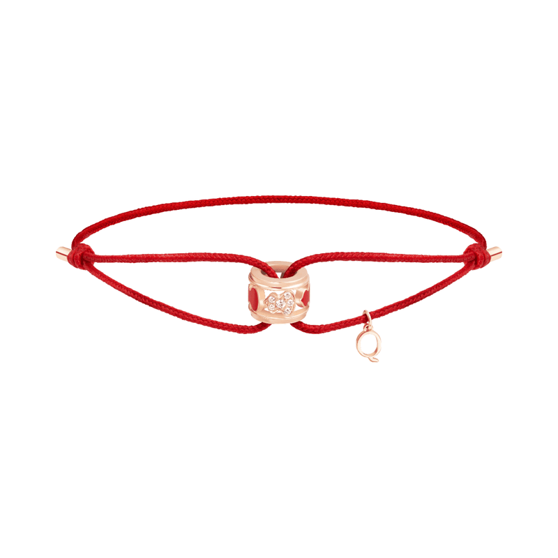 Qeelin Wulu Eternity Red Cord Bracelet-Qeelin Wulu Eternity Red Cord Bracelet - WUC50ANRGRH