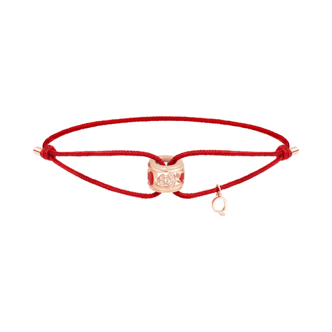 Qeelin Wulu Eternity Red Cord Bracelet-Qeelin Wulu Eternity Red Cord Bracelet - WUC50ANRGRH