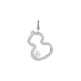 Qeelin Wulu Large Pendant set with Akoya Pearl and Diamonds (Pendant Only)-Qeelin Wulu Large Pendant set with Akoya Pearl and Diamonds (Pendant Only) - WUP25HNWGKP
