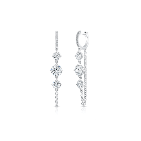 Rahaminov Diamonds Chain Huggie Earrings-Rahaminov Diamonds Chain Huggie Earrings - EAR - 6139