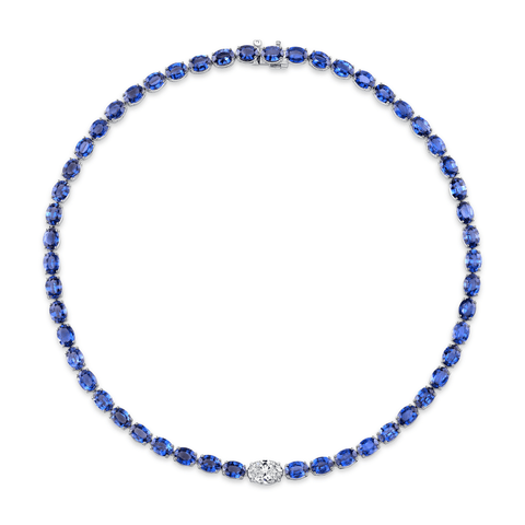 Rahaminov Sapphire Diamond Necklace-Rahaminov Sapphire Diamond Necklace - CS - 1882