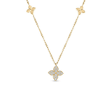 Roberto Coin Love by the Inch Diamond & Polished Flower Station Necklace-Roberto Coin Love by the Inch Diamond & Polished Flower Station Necklace - 7773639AY17X