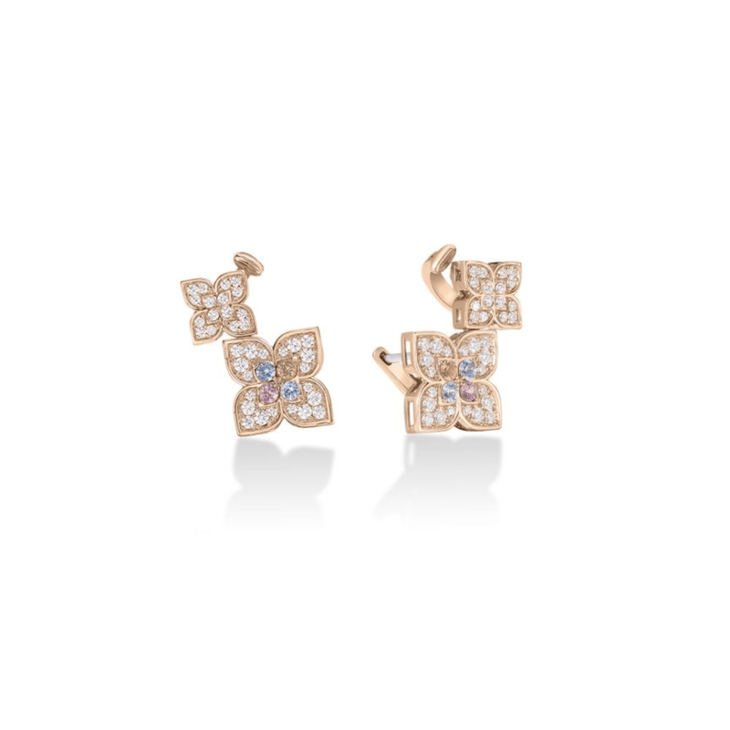 Roberto Coin Venetian Princess Carnival Double Flower Climber Earrings-Roberto Coin Venetian Princess Carnival Double Flower Climber Earrings - 7773733AXERX