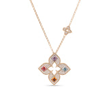 Roberto Coin Venetian Princess Carnival Large Open Flower Long Necklace-Roberto Coin Venetian Princess Multi Gemstone Diamond Necklace - 8883464AX33X