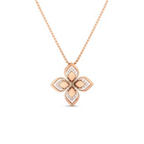 Roberto Coin Venetian Princess Open Frame Diamond Flower Necklace-Roberto Coin Venetian Princess Open Frame Diamond Flower Necklace - 7773287AX18X
