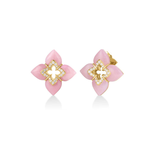 Roberto Coin Venetian Princess Pink Opal Diamond Earrings-Roberto Coin Venetian Princess Pink Opal Diamond Earrings - 8883650AYERXP