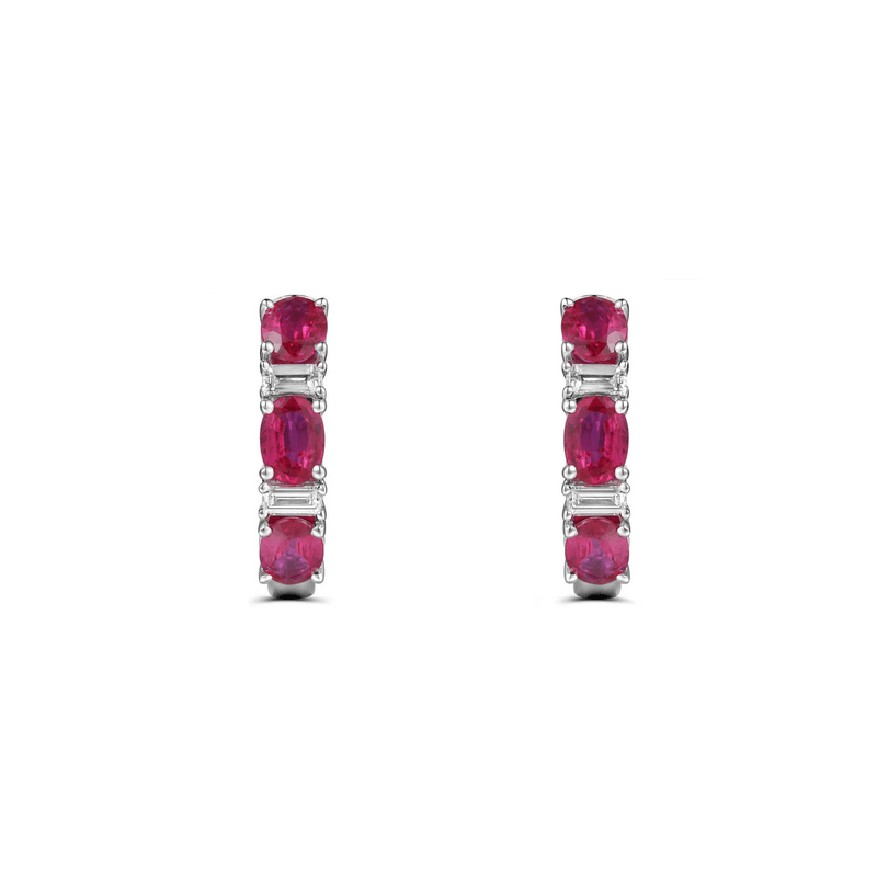 Ruby Diamond Hoop Earrings-Ruby Diamond Hoop Earrings - RERTJ00073