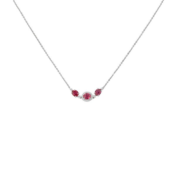 Ruby Diamond Necklace-Ruby Diamond Necklace - RNNEL00315