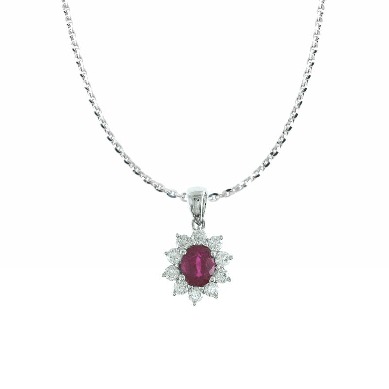 Ruby Diamond Necklace-Ruby Diamond Necklace RNRTJ00073