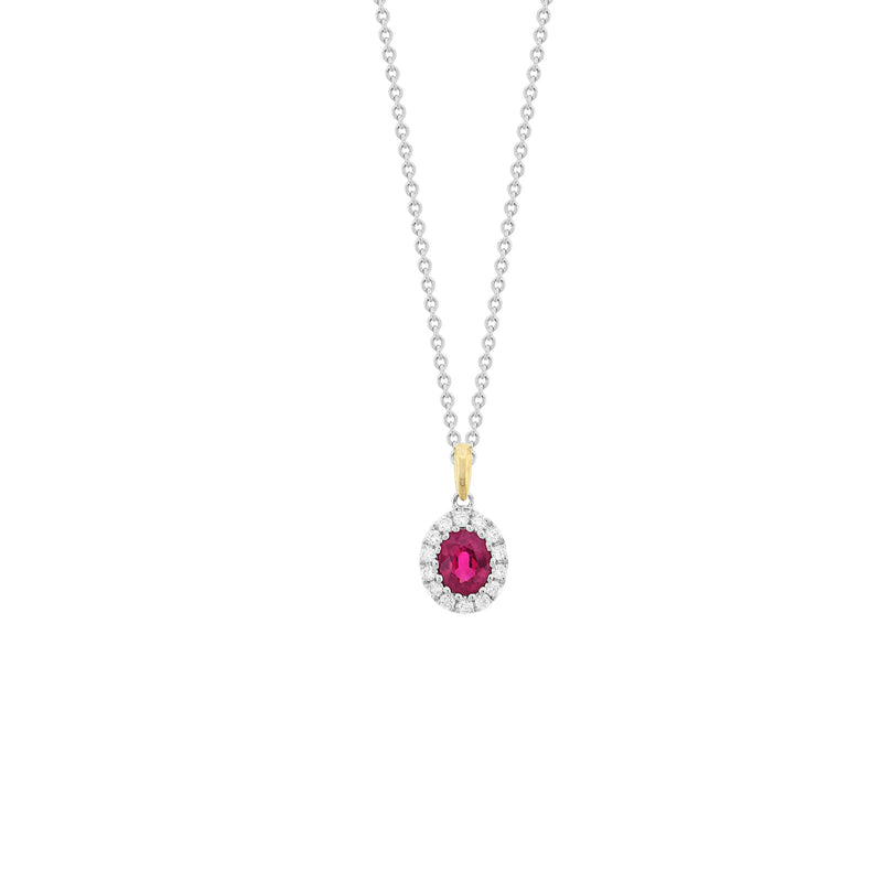 Ruby Diamond Necklace-Ruby Diamond Necklace - RNSPK00232