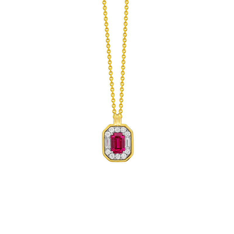 Ruby Diamond Necklace-Ruby Diamond Necklace RNSPK00257