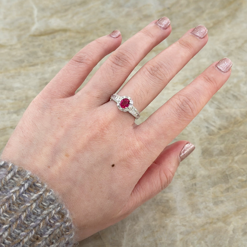 Ruby Diamond Ring-Ruby Diamond Ring - RREDW00547