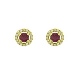 Ruby Diamond Stud Earrings-Ruby Diamond Stud Earrings - RERTJ00082