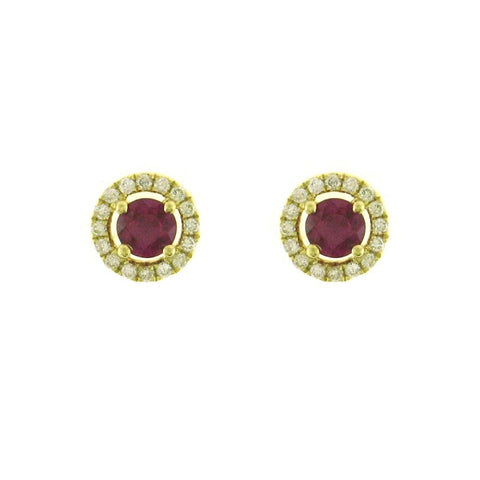 Ruby Diamond Stud Earrings-Ruby Diamond Stud Earrings - RERTJ00082