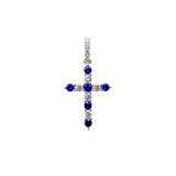 Sapphire Diamond Cross Pendant-Sapphire Diamond Cross Pendant - SPTIJ00695