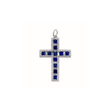 Sapphire Diamond Cross Pendant-Sapphire Diamond Cross Pendant - SPTIJ00737