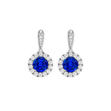 Sapphire Diamond Earrings-Sapphire Diamond Earrings - E28590-S
