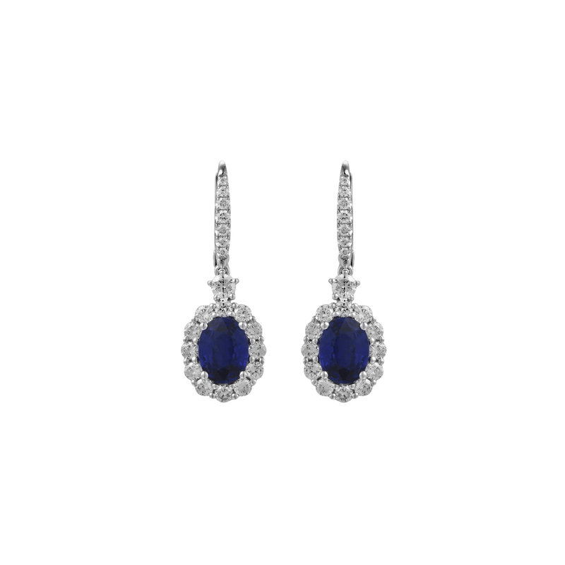 Sapphire Diamond Earrings-Sapphire Diamond Earrings - SERTJ00064