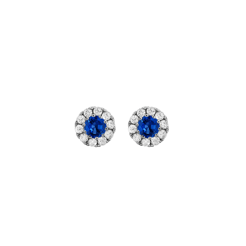 Sapphire Diamond Earrings-Sapphire Diamond Earrings - SESPK00182