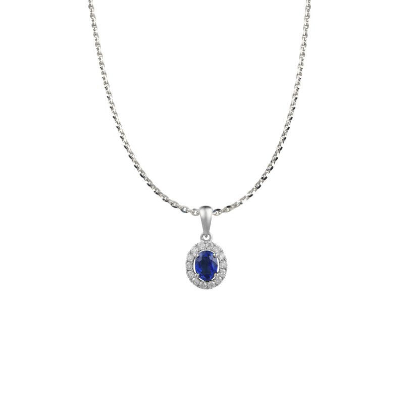 Sapphire Diamond Necklace-Sapphire Diamond Necklace SNRTJ00055