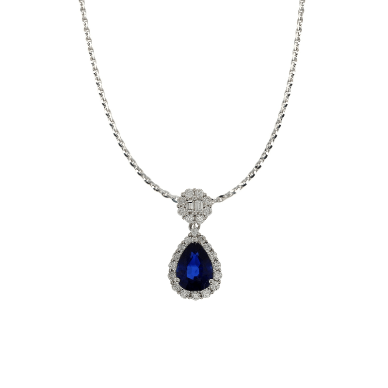 Sapphire Diamond Necklace-Sapphire Diamond Necklace SNRTJ00064