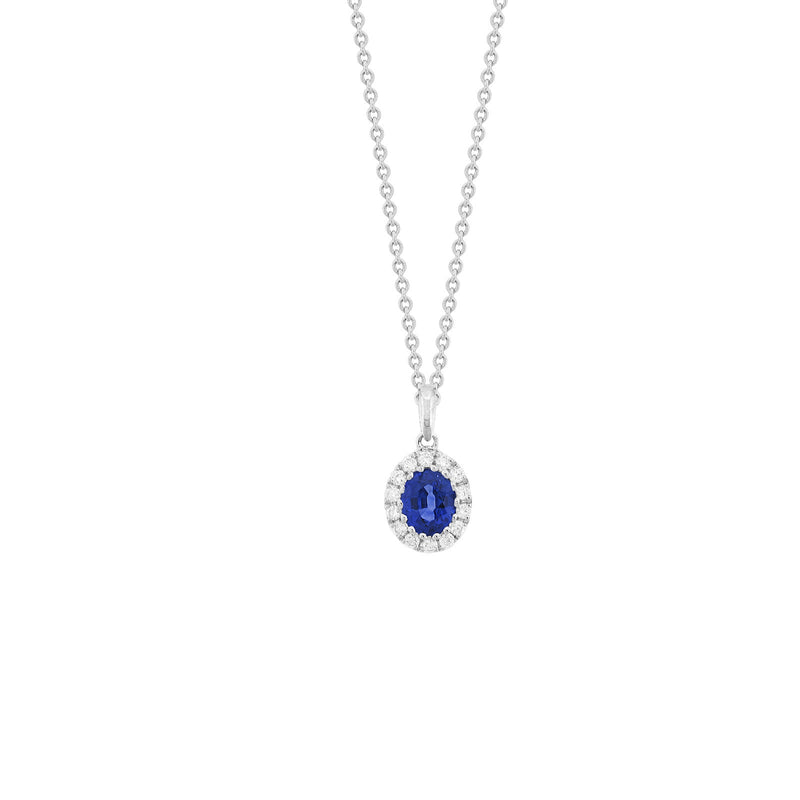 Sapphire Diamond Necklace-Sapphire Diamond Necklace - SNSPK00208