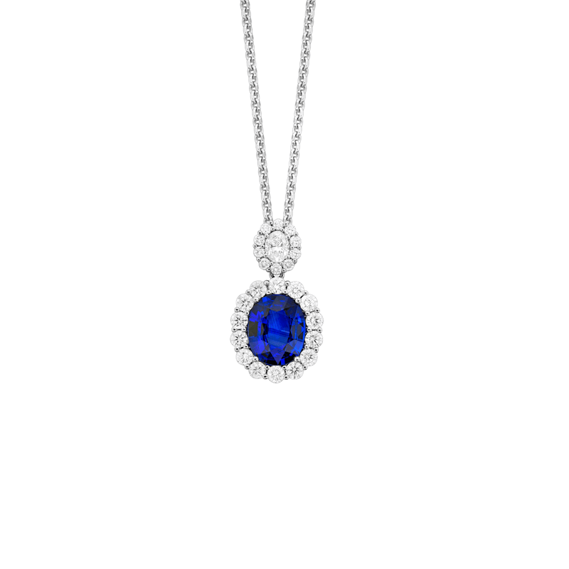 Sapphire Diamond Necklace-Sapphire Diamond Necklace SNSPK00216