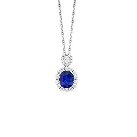 Sapphire Diamond Necklace-Sapphire Diamond Necklace SNSPK00216