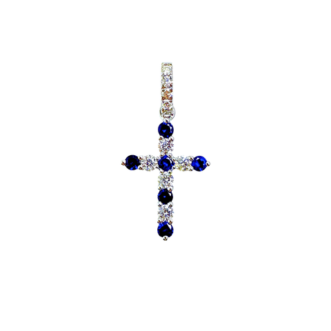 Sapphire Diamond Pendant-Sapphire Diamond Pendant - SPTIJ00703