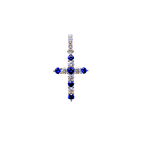 Sapphire Diamond Cross Pendant-Sapphire Diamond Pendant - SPTIJ00711